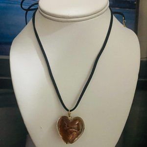 NEW | Rope cord necklace with a heart stone  pendant